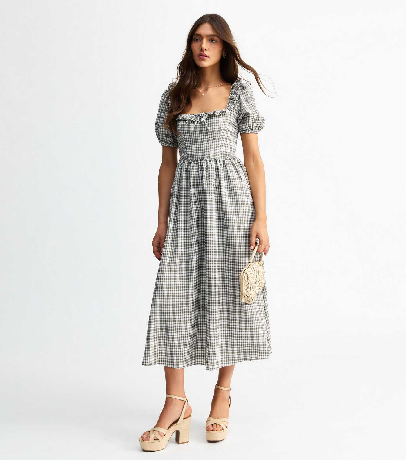 Green Checked Corset Bodice Midi Dress
						
						Add to Saved Items
						Remove from Saved It... | New Look (UK)