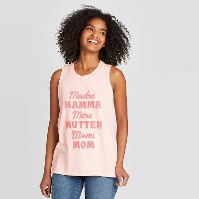 Women's Madre Mamma Graphic Tank Top (Juniors') - Peach | Target