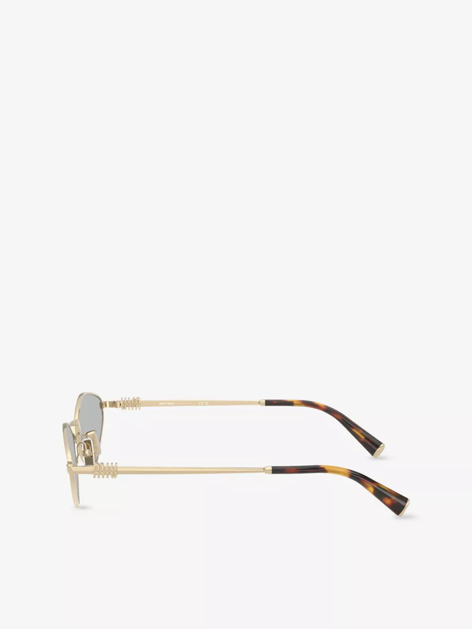 MU 56ZS Oval-Frame Metal Sunglasses | Selfridges