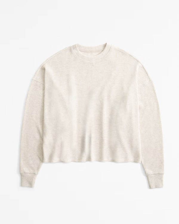 Long-Sleeve Oversized Dolman Waffle Tee | Abercrombie & Fitch (US)
