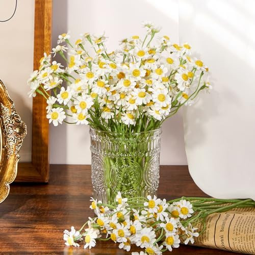 Serwalin 12pcs White Daisy Flowers Artificial, Small Fake Daisies Faux Wildflower Bouquet, Arrang... | Amazon (US)