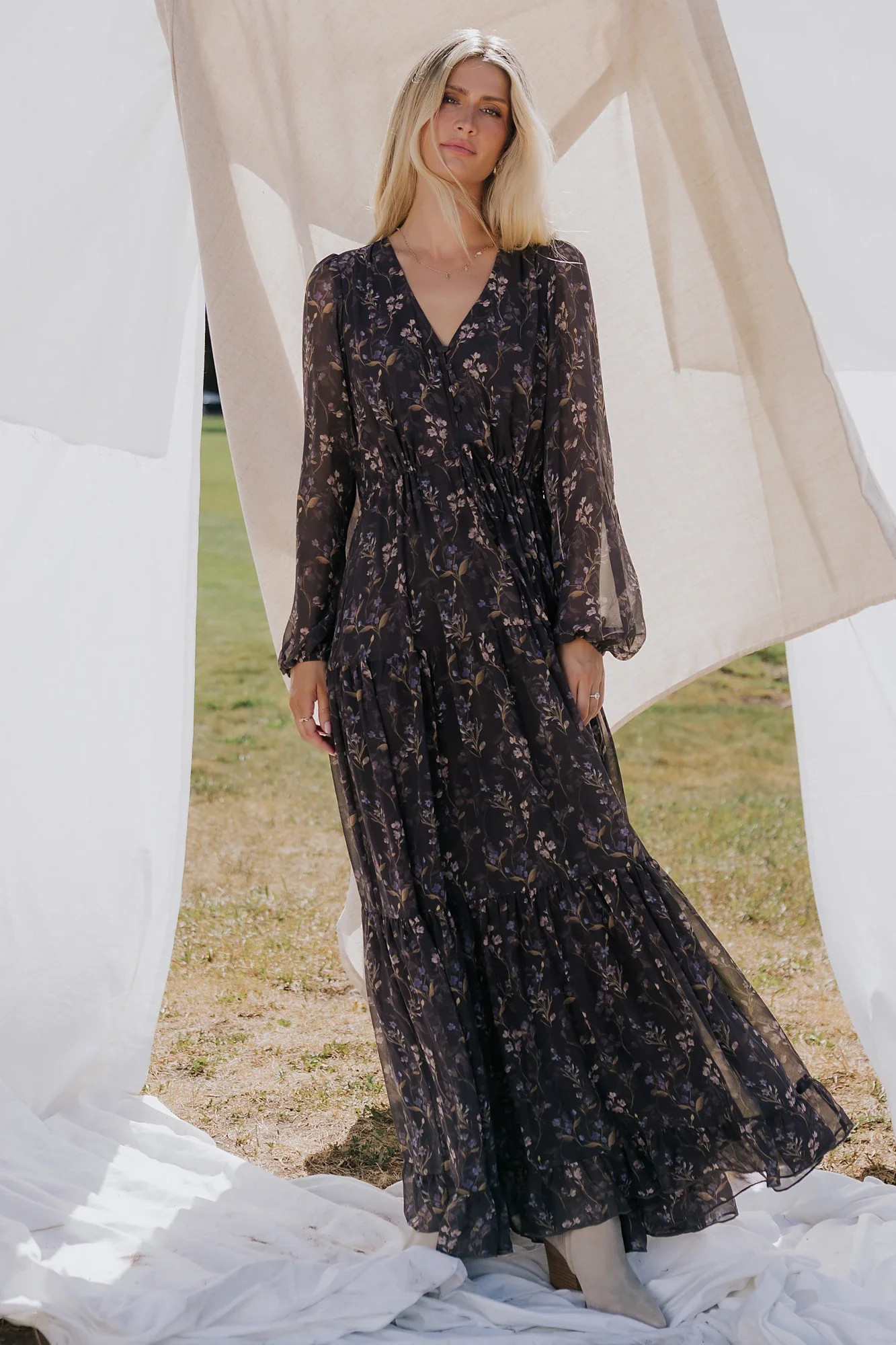 Hazel Boho Maxi Dress | Dusk Floral | Baltic Born