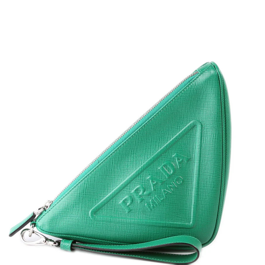 2NE054 Saffiano Triangle Wristlet Pouch | Keeks Designer Handbags