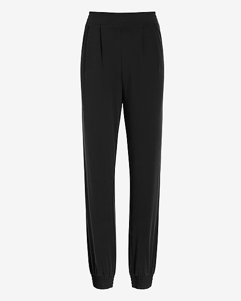 Super High Waisted Silky Sueded Jersey Joggers | Express