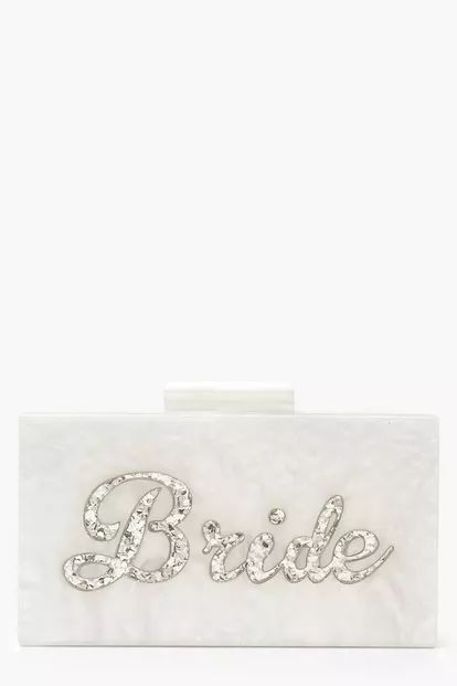 Premium Bride Box Clutch Bag & Chain | Boohoo.com (UK & IE)
