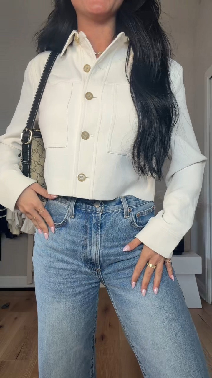 Casual Chic OOTD 🤍 I will have the details on my LTK. 

My sizing 5’7, 145lbs, 32dd
I’m wearing a size size 6 top, 27 tall jeans

@Aritzia