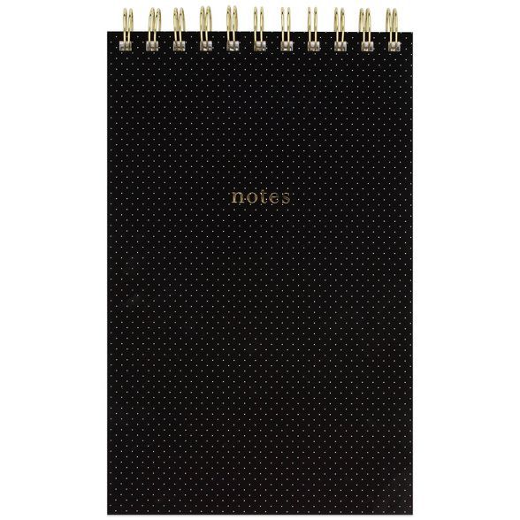 Sugar Paper™ 160 sheet 1 Subject Topbound Spiral Notepad 8.25"x5.75" Black with White Dots | Target