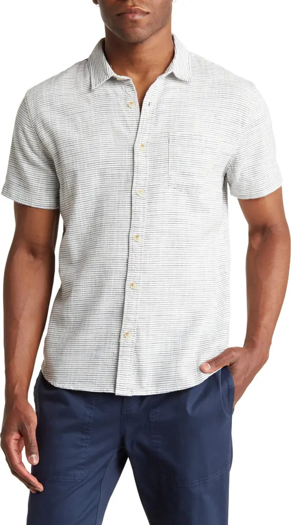 Stretch Selvage Short Sleeve Button-Up Shirt | Nordstrom