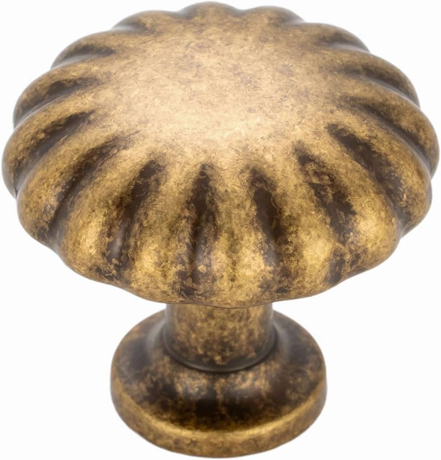 Antique Brass Cabinet Knobs Vintage Brass Drawer Knobs, 10 Pack 1-1/4 Inch, 2510 Single Hole Cabi... | Amazon (US)