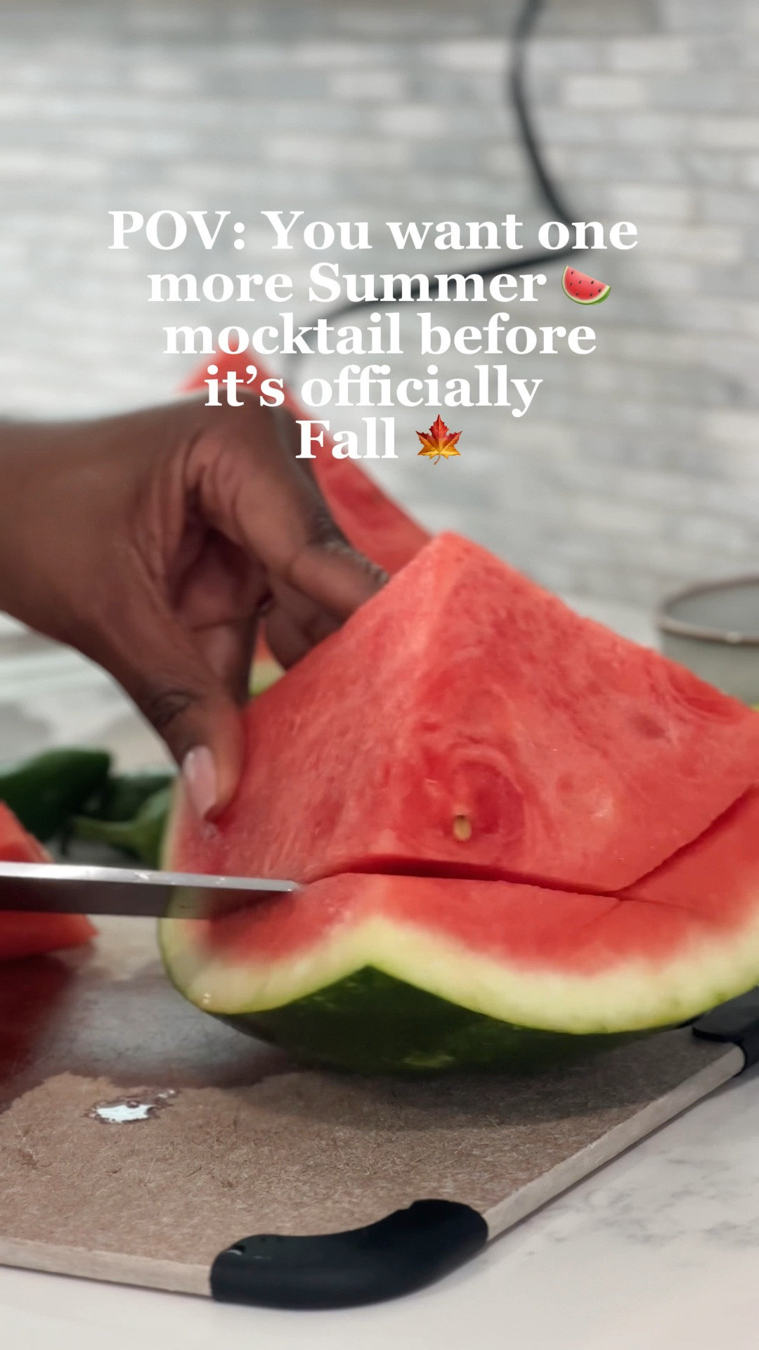 Hey ladies Fall officially starts Sep 22, please don’t rush me 😂 (lowkey though I already decorated for fall 🍁 hehe did you?)

#mocktail #watermelonmocktail #slowliving 

#LTKFallSale #LTKVideo #LTKSeasonal
