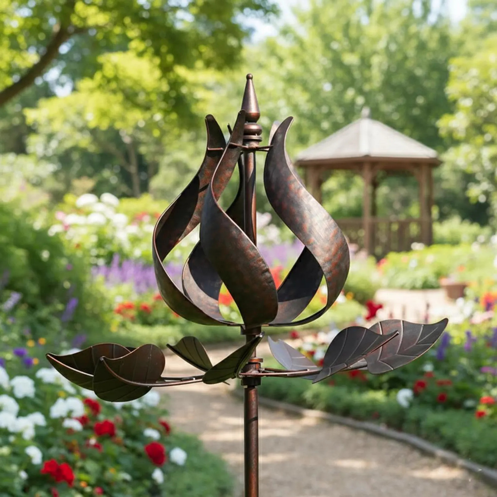 Copper Tulip Garden Wind Spinner, Outdoor Decoration, Colorful Wind Sculpture, Yard Garden Decor ... | Etsy (Global)