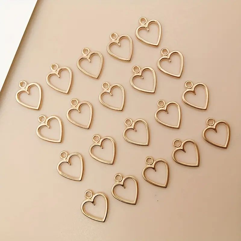 Kc Golden Heart Design Charms Pendants Diy Earrings Bracelet - Temu | Temu Affiliate Program