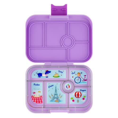 Yumbox Original - Leakproof Bento Lunch box for Kids (2-7 Years) with 5 Compartments, Easy-Open Latch, Optimal Portion Sizes & Removeable Paris Themed Tray (Lulu Purple) | Amazon (US)