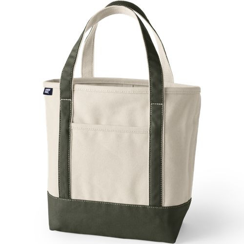 Medium Natural Open Top Canvas Tote Bag | Lands' End (US)