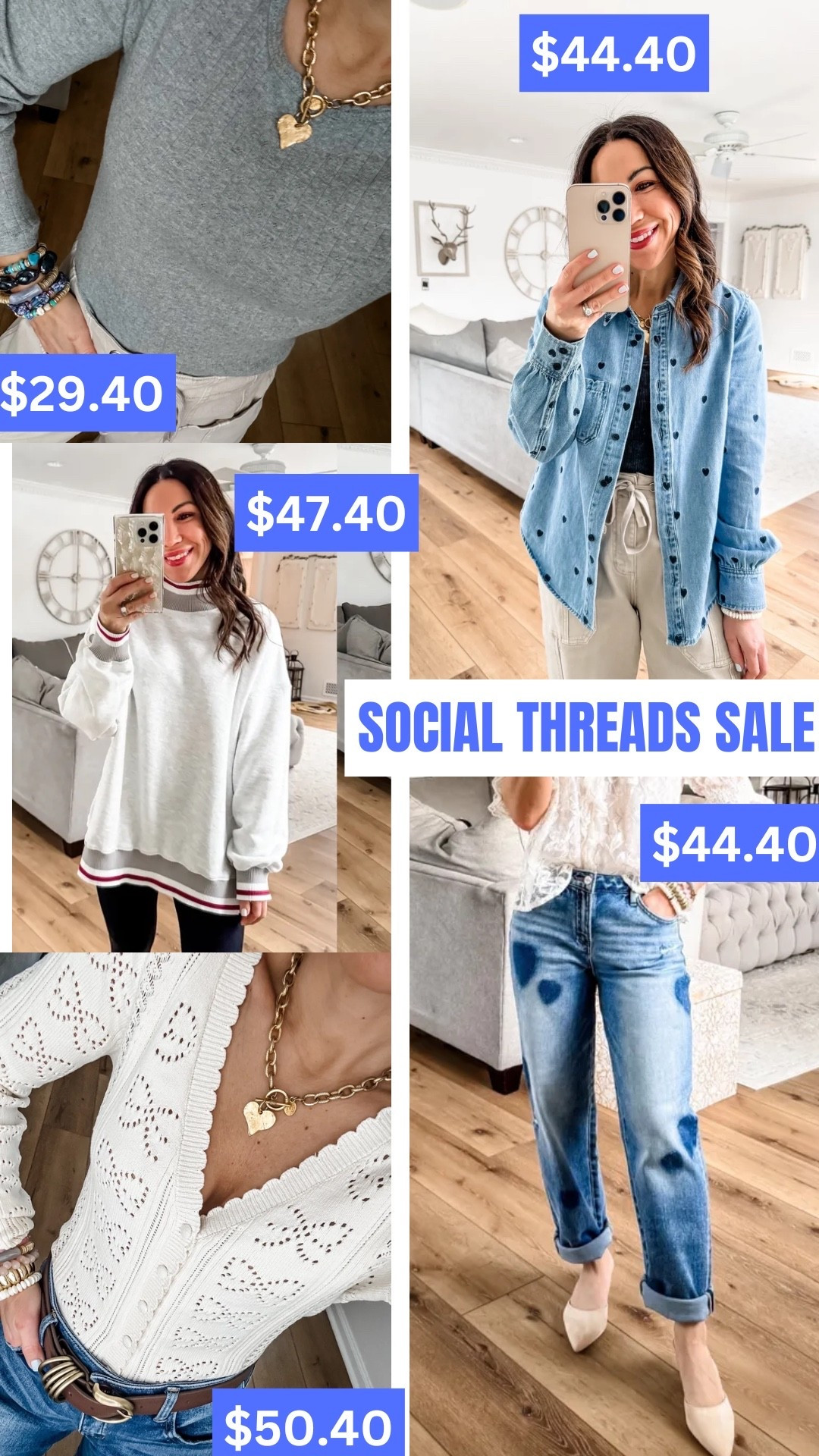 Social Threads sale. Small tops. Jeans 25.

#LTKPetite #LTKOver40 #LTKSaleAlert