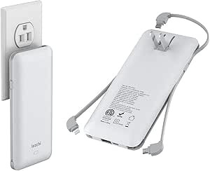 Portable Power Bank, Ultra Slim 10000mAh Portable Charger, USB C External Battery Pack with Built... | Amazon (US)