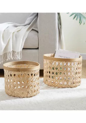 Baum Brothers Cane Round Basket, Small | Belk