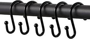 Metal Shower Curtain Hooks,Rust Resistant S Shaped Shower Curtain Rings,Shower Hooks for Bathroom... | Amazon (US)