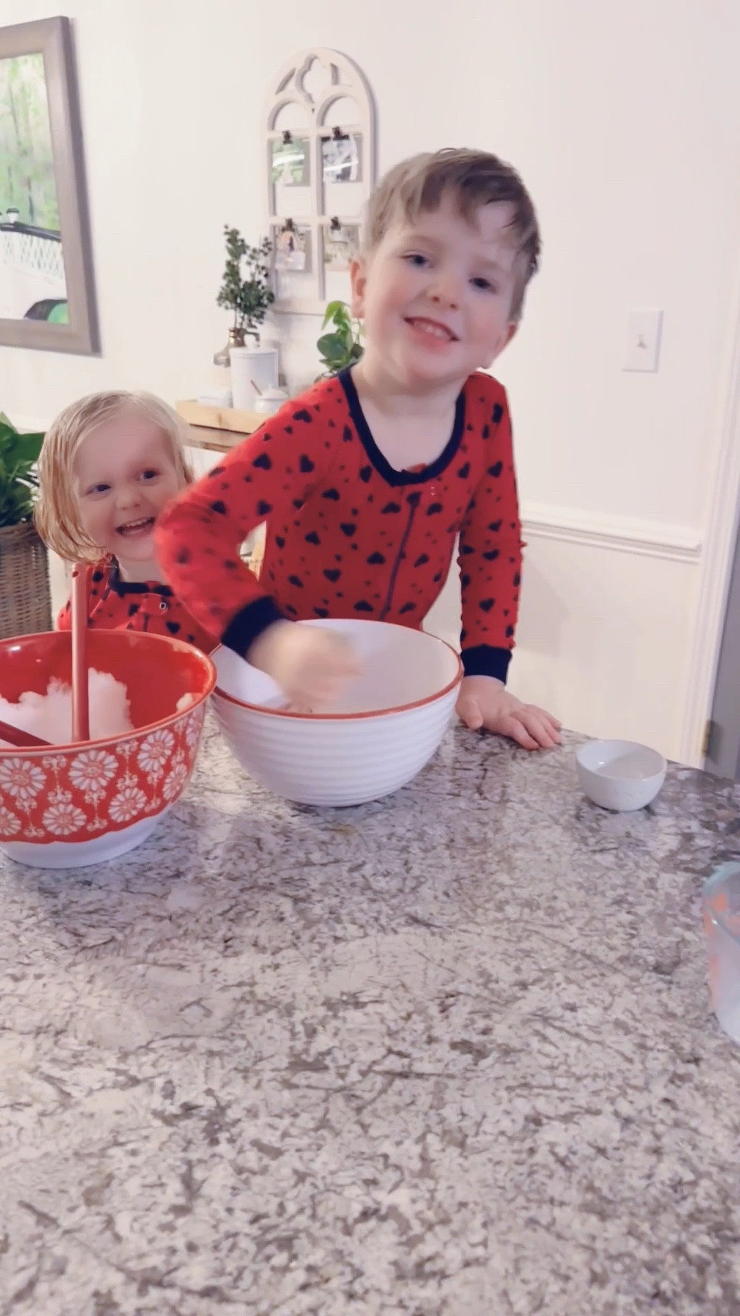 So special ending the month of January ☃️ with this snow ❄️ of a lifetime 🌨️  and ringing in “happy love month” tomorrow 💖 making homemade snow cream 🍨 in our new matching valentines 💘 jammies!! 🥰 

#LTKKids #LTKValentine #LTKmomlife