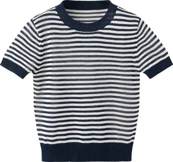 MANGO Stripe Crop Sweater | Nordstrom | Nordstrom