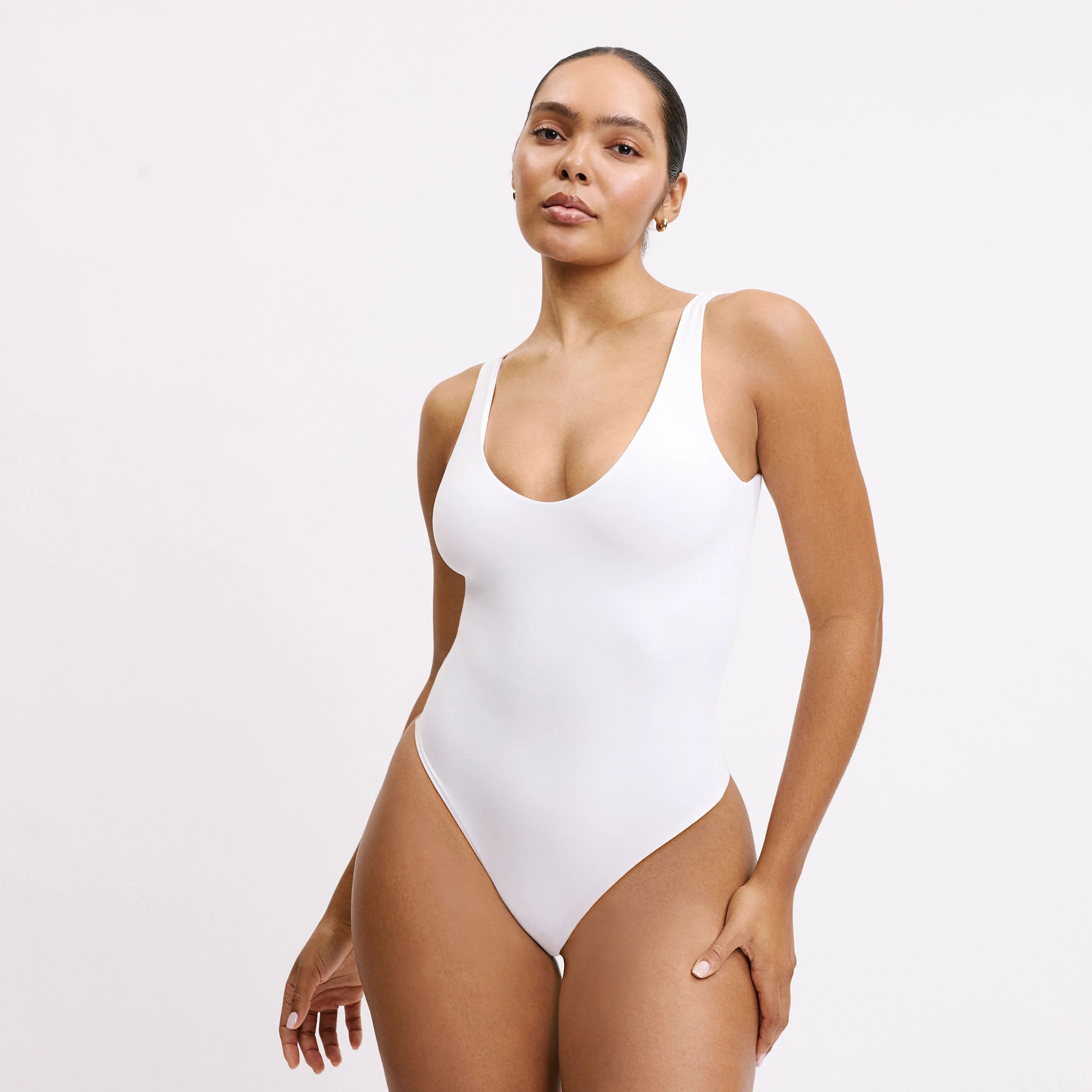 Bliss Plunge Bodysuit - White - White / 2XL | Harper Wilde