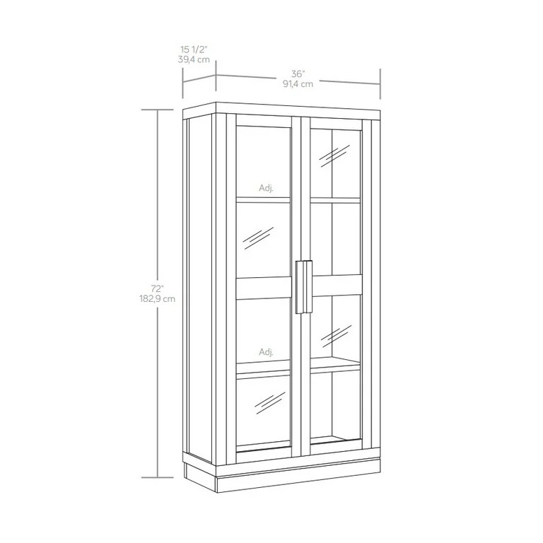 Better Homes & Gardens Ezra Glass Door Storage Accent Cabinet, Warm Walnut finish | Walmart (US)