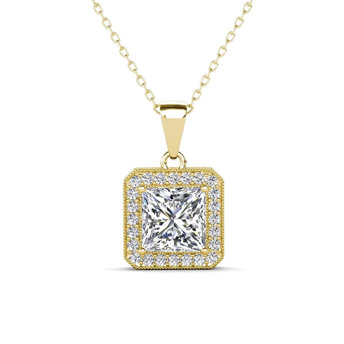 Cate & Chloe Ivy 18k Yellow Gold Plated Pendant Necklace with Simulated Diamonds Gift for Women | Walmart (US)