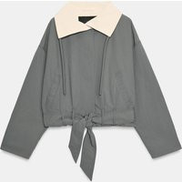 Zara - Zw Collection Short Belted Jacket - Mid-Grey - Xs - Woman | Zara UK