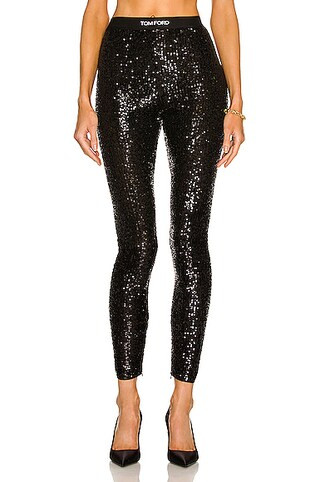 TOM FORD Sequin Legging in Black | FWRD | FWRD 