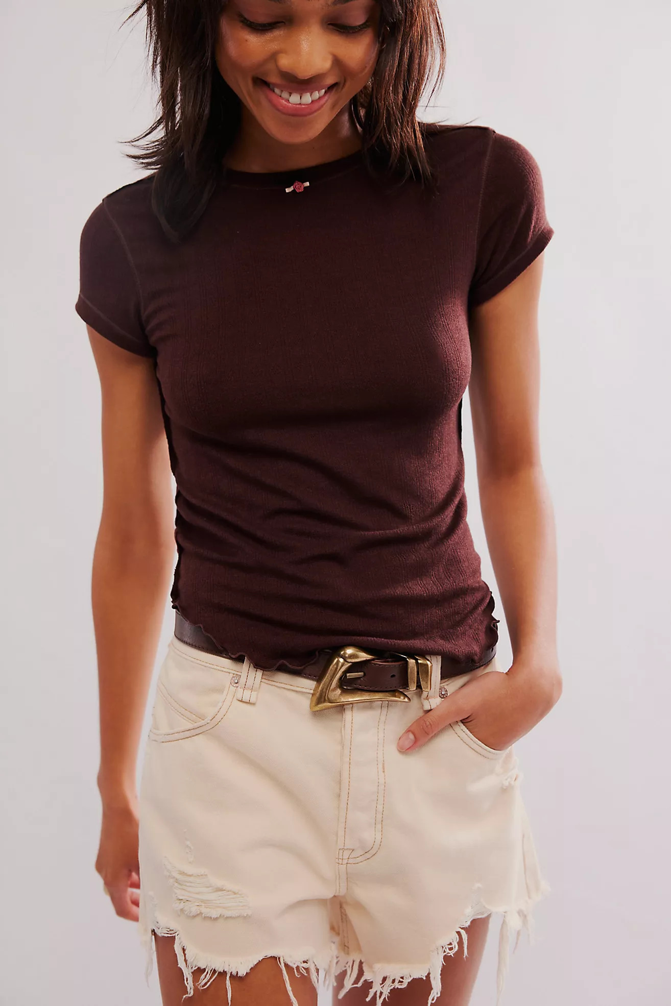 Weekend Vibe Rosette Tee | Free People (Global - UK&FR Excluded)