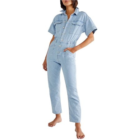 Free People womens Marci Jumpsuit X-Small Clear Skies | Walmart (US)