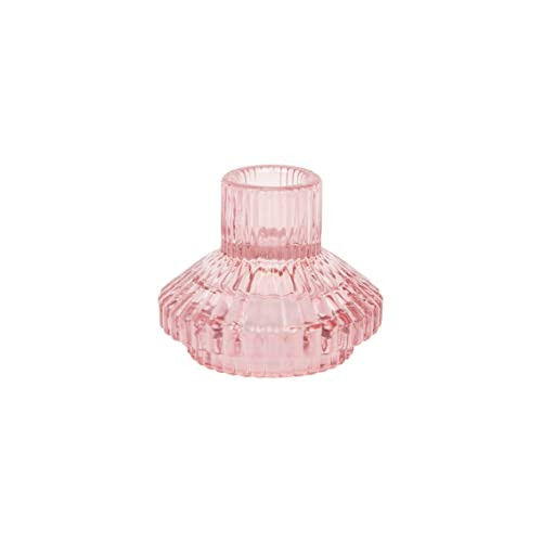Talking Tables Light Pink Glass Candlestick Holder | Small Ribbed Candle Stand for Dinner Candles, Home Décor, Accessories, Table Decorations, Indoor or Outdoor Dinner Party, Birthday, Wedding | Amazon (US)
