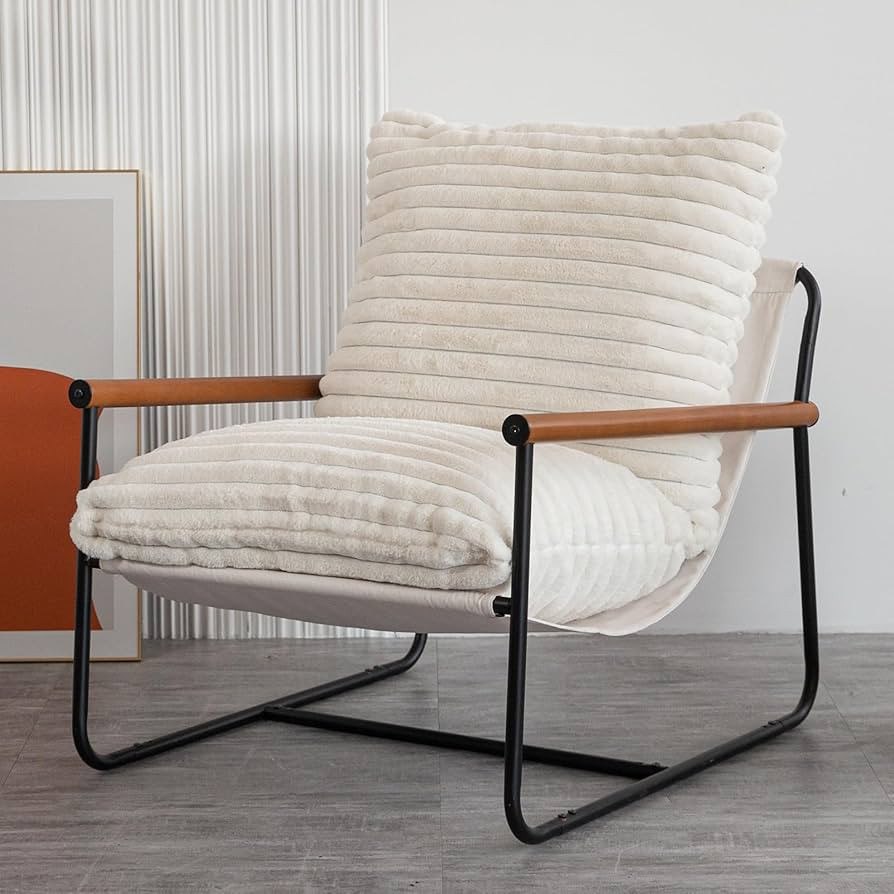 MAXYOYO Accent Chair, Sherpa Arm Chair for Living Room, Mid Century Modern Accent Chairs, Boucle ... | Amazon (US)