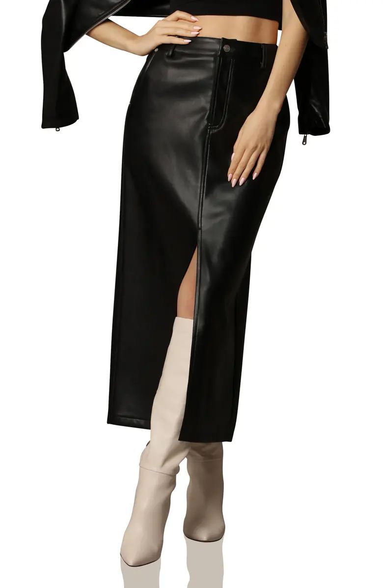 Front Slit Faux Leather Skirt | Nordstrom