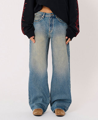 Women's 99 Kit Baggy-Fit Wide-Leg Jeans | Macy's