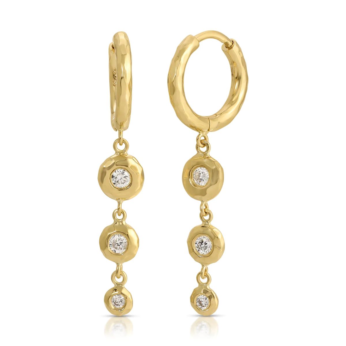Charmed Micro Gabby Hoops in Tiered Diamond Nesting Gem Drops in Three | Over The Moon
