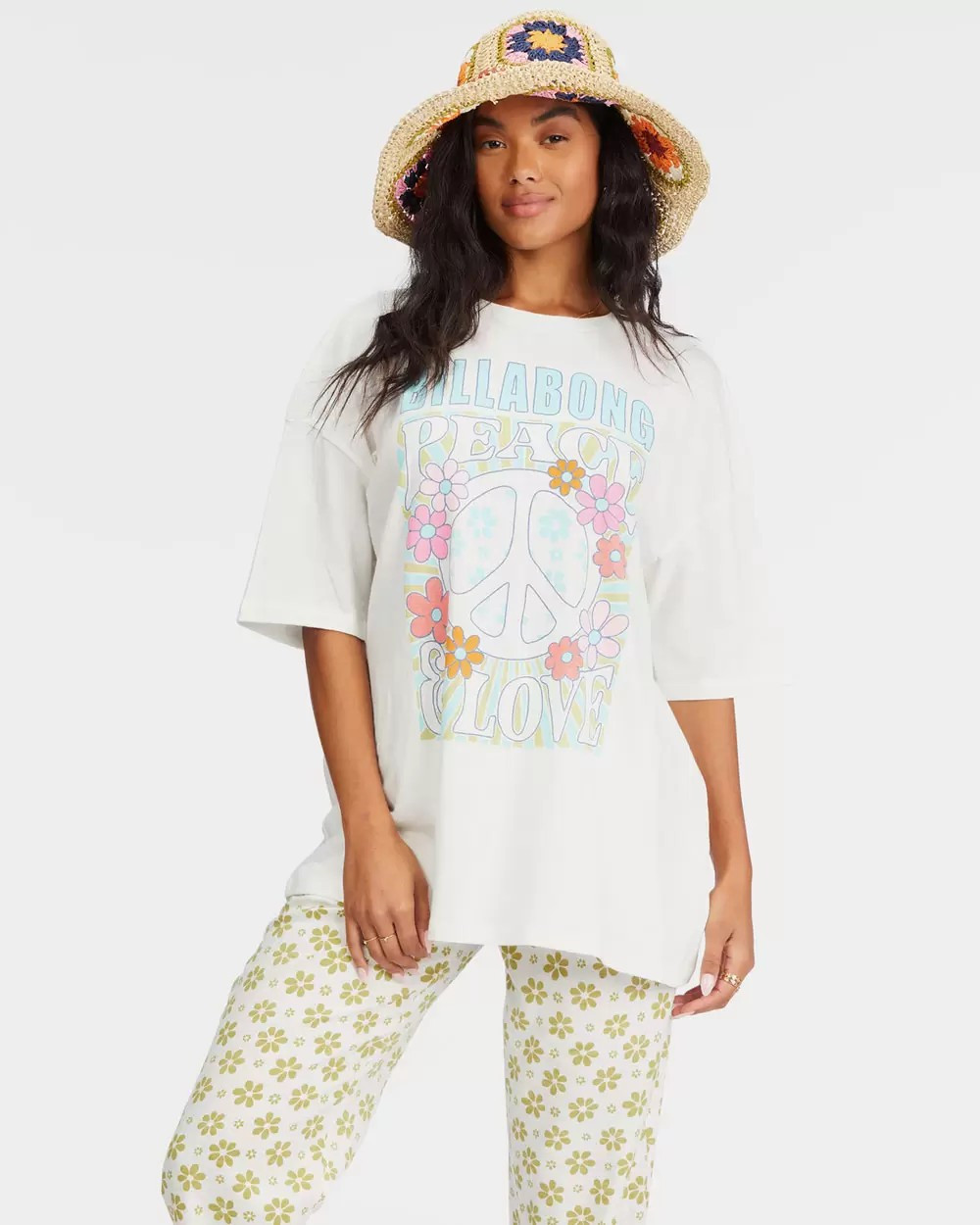 BILLABONG Peace And Love Womens Oversized Tee - WHITE | Tillys | Tillys
