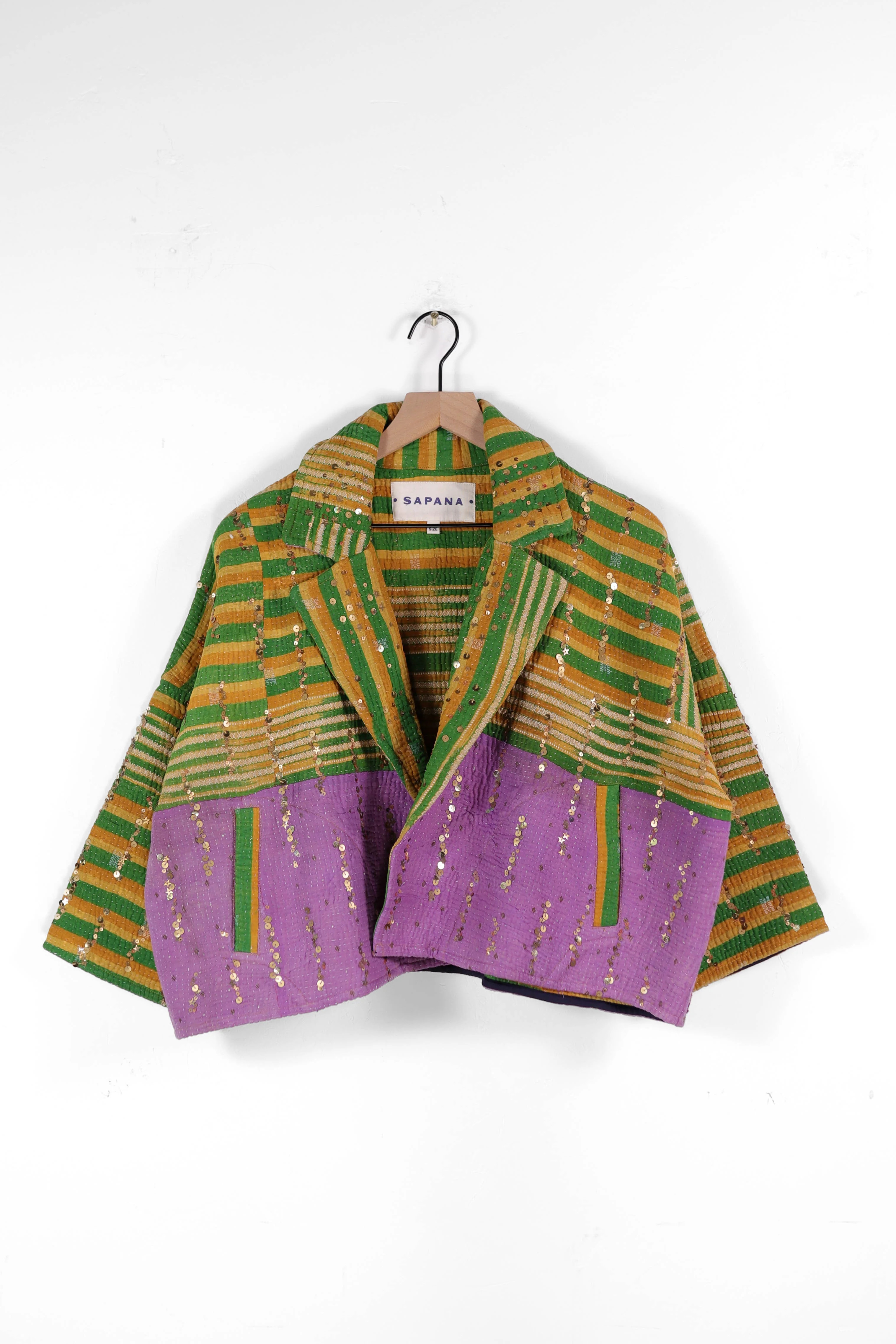 Vintage Kantha Blanket Coat The Round Top Blanket Coat | Sapana