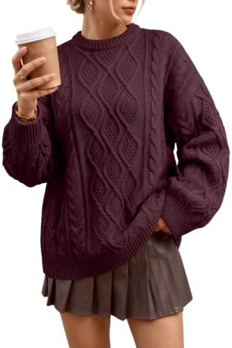 Trendy Queen Women Oversized Cable Knit Sweaters 2026 Fall Fashion Outfits | Amazon (US)