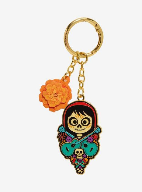 Loungefly Disney Pixar Coco Miguel Marigold Multi-Charm Keychain | BoxLunch | BoxLunch