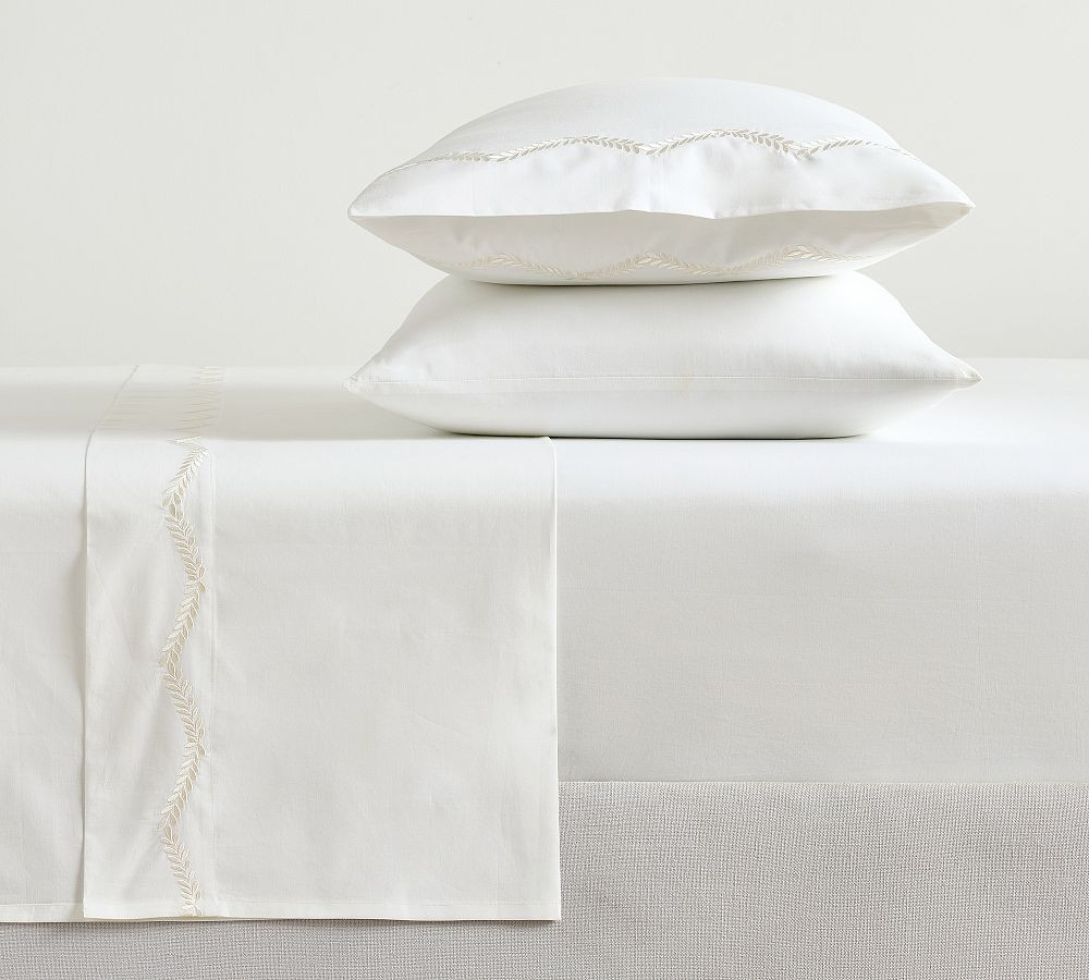 Monique Lhuillier Allegra Embroidered Sheet Set | Pottery Barn (US)