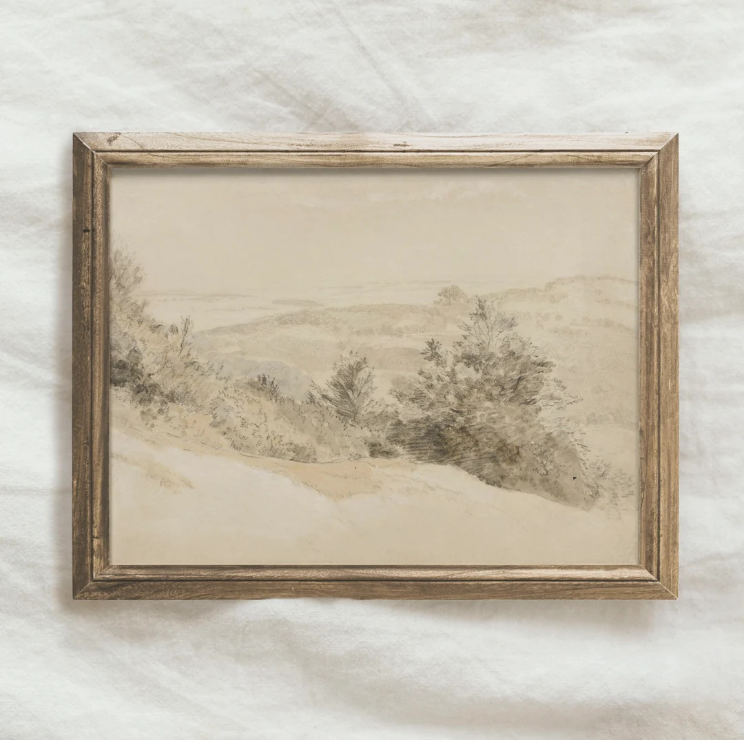 Beige Landscape Painting PRINTABLE / Neutral Minimalist Wall Art / Muted Art Print Digital | P83 | Etsy (US)