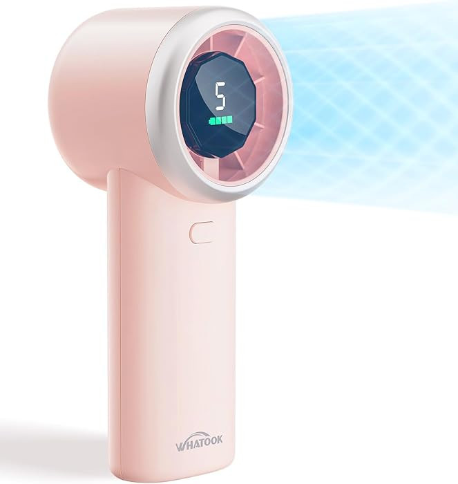 WHATOOK Portable Handheld Turbo Fan, 5 Speeds Mini Personal Fan with 4000mAh Rechargeable Battery... | Amazon (US)