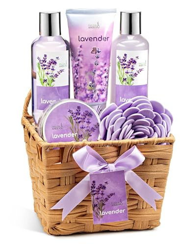 Lavender Bath and Body Gift Set in a Wicker Basket Calm & Relaxing Lavender Spa Gift Set for Women – Perfect Self-Care Gift for Valentiness, Birthdays & Special Occasions Valentines Gift | Amazon (US)