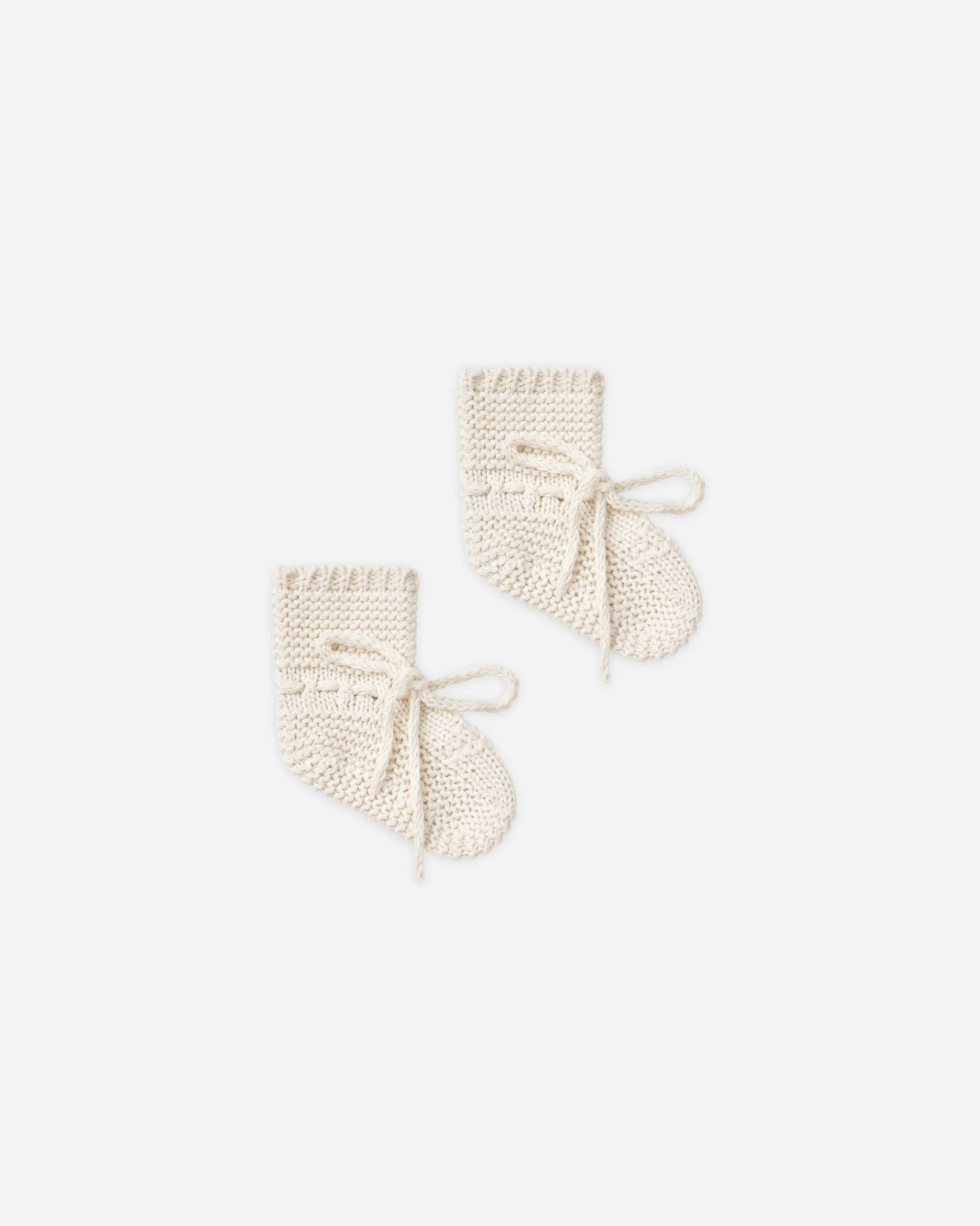 Knit Booties || Natural | Rylee + Cru