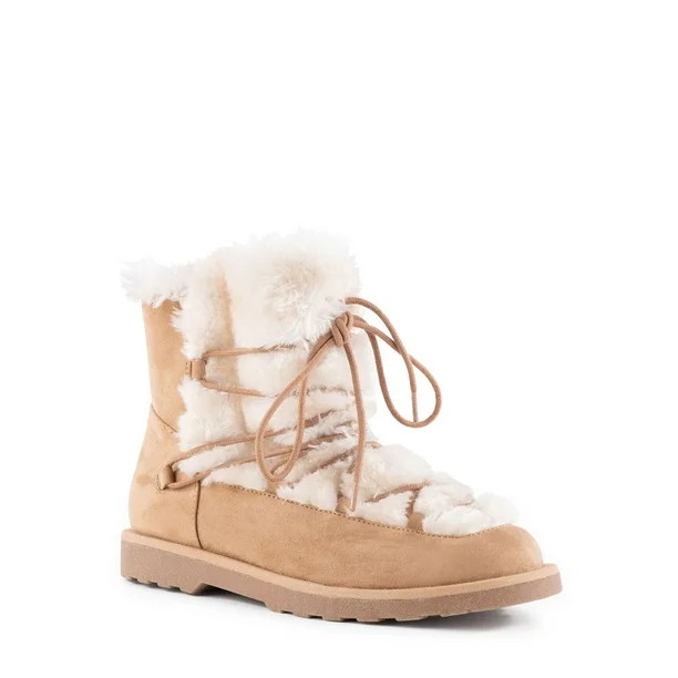 Portland Boot Company Women’s Faux Fur Short Boot - Walmart.com | Walmart (US)