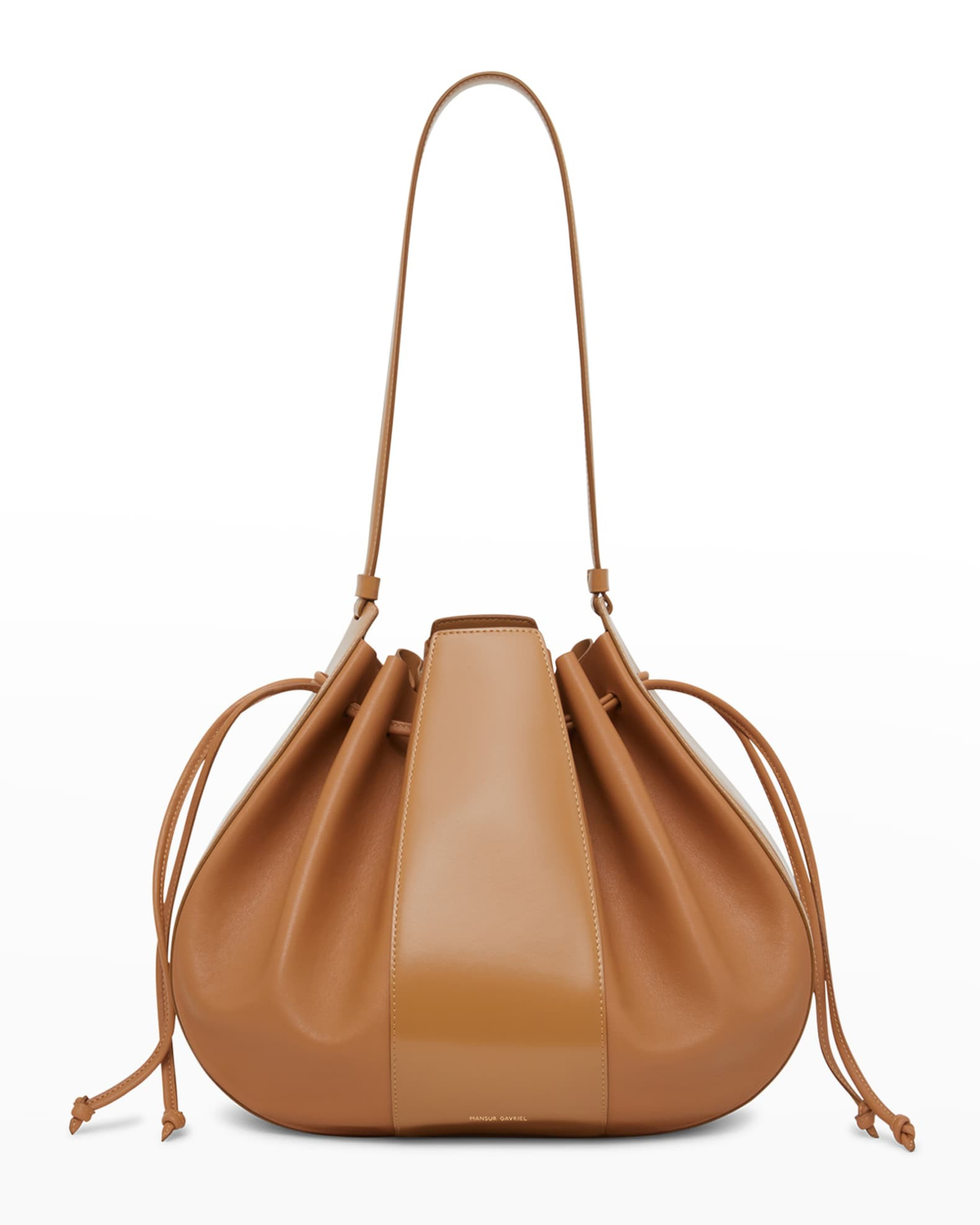Mansur Gavriel Lilium Large Drawstring Leather Shoulder Bag | Neiman Marcus