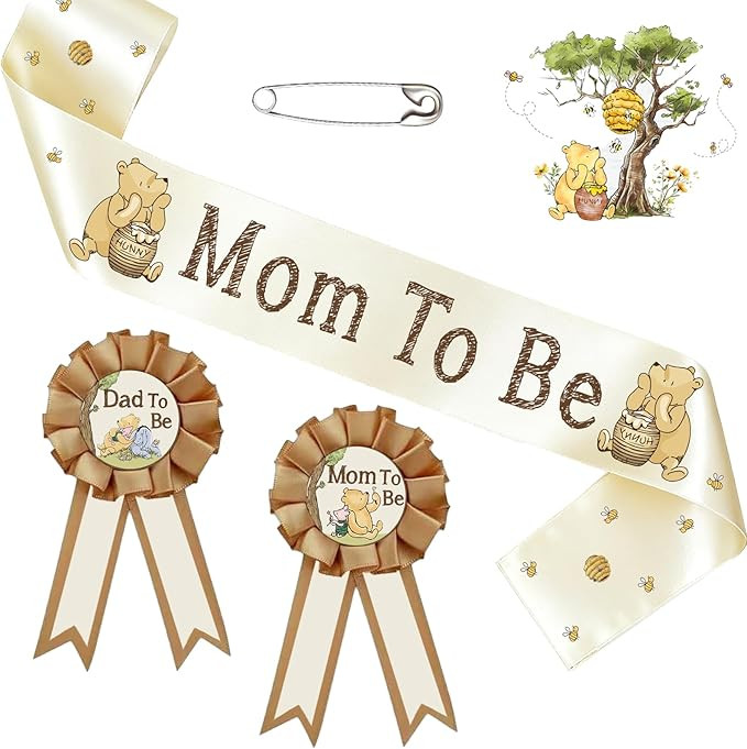 Winnie Mom to Be Sash for Baby Shower Decoration Winnie Gender Reveal Decorations Keepsake Gift | Amazon (US)