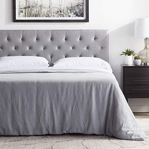 LUCID Mid-Rise Upholstered Headboard - Adjustable Height from 34” to 46”, King/Cal King, Ston... | Amazon (US)