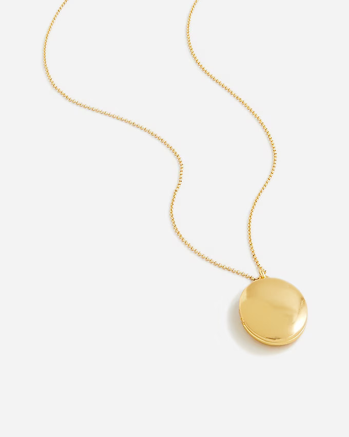 Dainty gold-plated oval locket necklace | J. Crew US